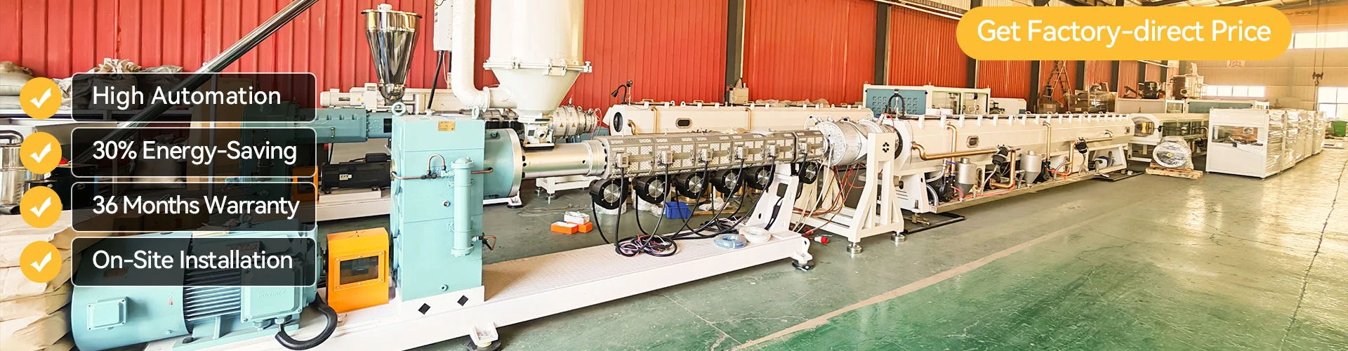 Linha de produção de tubos PE